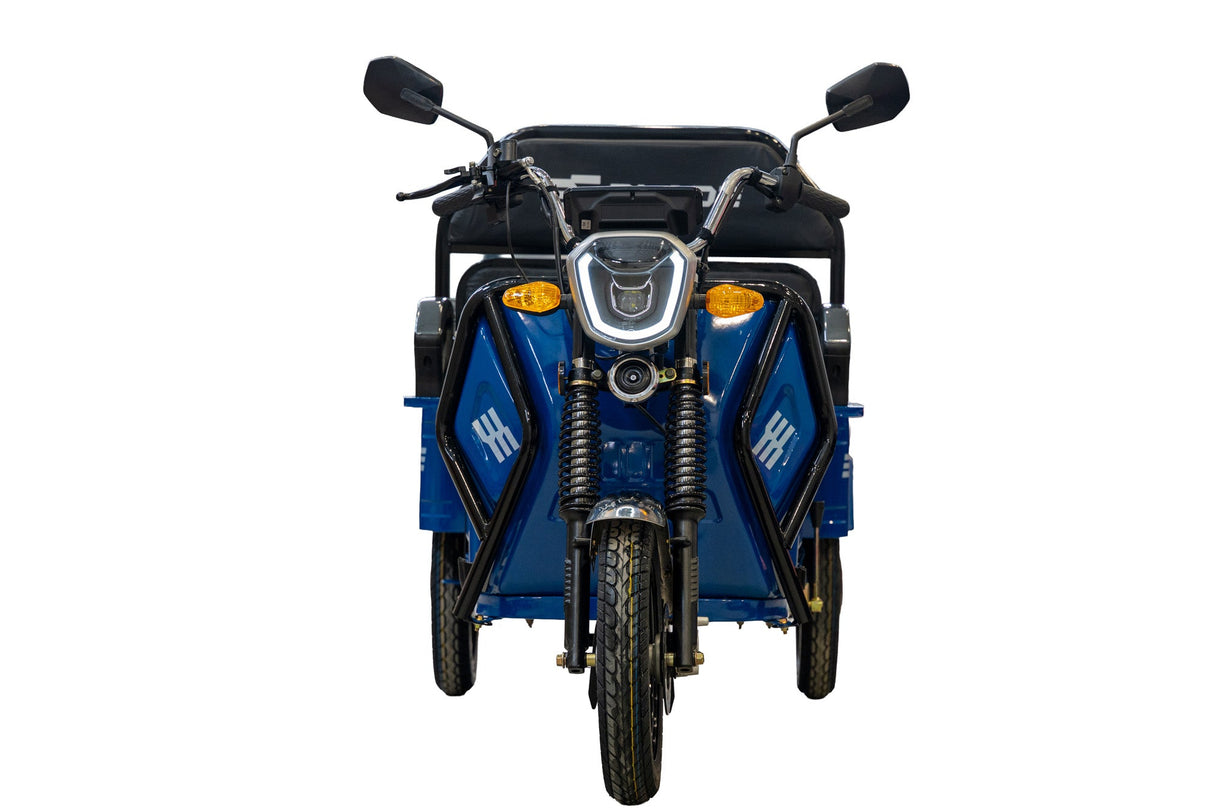 Triciclu Cargo electric BLADE Active R6 1300W, 25 km/h, autonomie pana la 50 km, baterie plumb-acid 72 V/20 Ah, capacitate maxima 500 kg, fara permis, culoare albastru, 3, atomico.ro