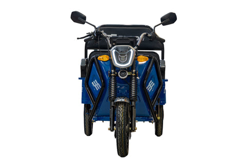 Tricicluri electrice, Triciclu Cargo electric BLADE Active R6 1300W, 25 km/h, autonomie pana la 50 km, baterie plumb-acid 72 V/20 Ah, capacitate maxima 500 kg, fara permis, culoare albastru, 3, atomico.ro