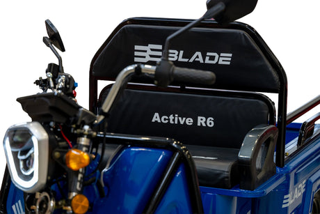 Tricicluri electrice, Triciclu Cargo electric BLADE Active R6 1300W, 25 km/h, autonomie pana la 50 km, baterie plumb-acid 72 V/20 Ah, capacitate maxima 500 kg, fara permis, culoare albastru, 6, atomico.ro