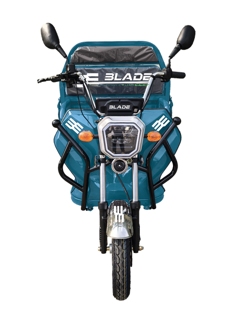 Tricicluri electrice, Triciclu Cargo electric BLADE Sprint 3.0 - 2000W, 25 km/h, autonomie pana la 70 km, baterie plumb-acid 72V 45Ah, capacitate maxima 600 kg, fara permis, culoare albastru, 2, atomico.ro