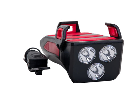 Piese de schimb, Far led bicicleta cu suport telefon si claxon (reincarcabil USB), 2, atomico.ro