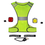 Set lumini bicicleta COB (reincarcabil USB) + Ham reflectorizant