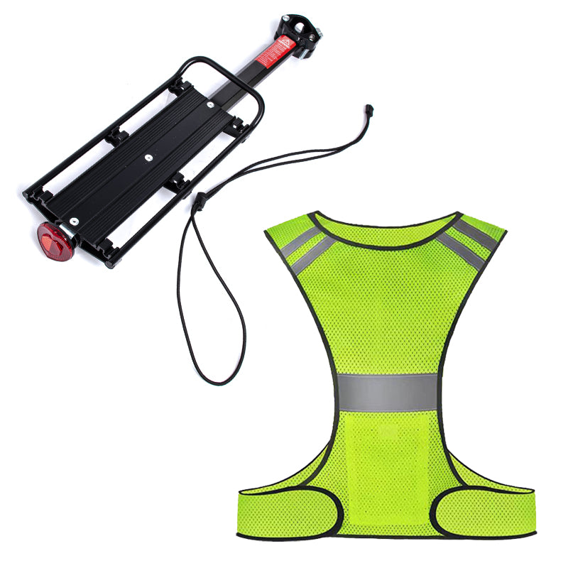 Portbagaj bicicleta universal aluminiu, capacitate 10 kg + Ham reflectorizant, 1, atomico.ro