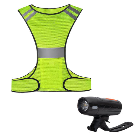 Accesorii pentru biciclete, Far LED bicicleta 1x100 lm (reincarcabil USB) + Ham reflectorizant, atomico.ro