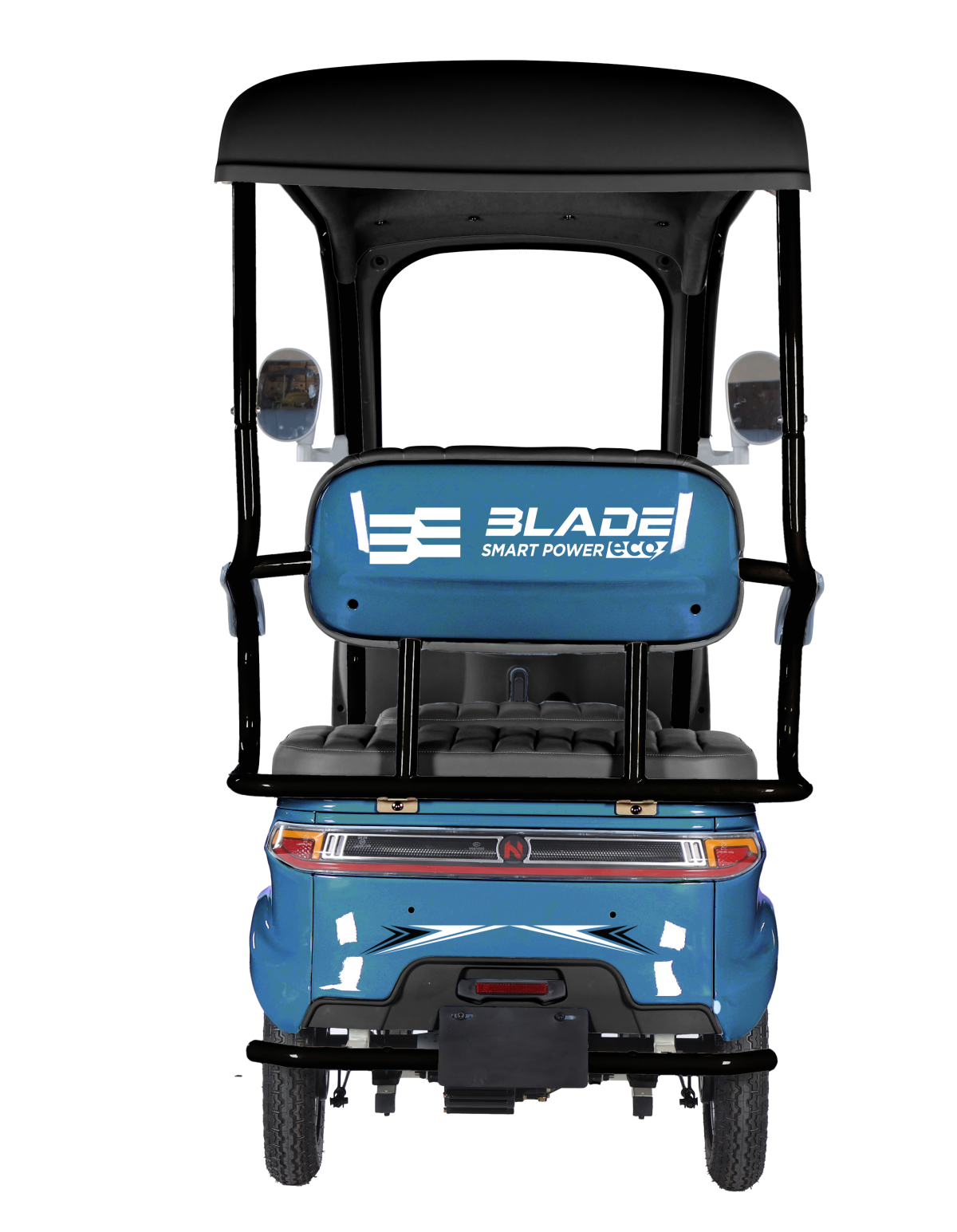 Triciclu electric pentru 2 persoane BLADE CAB X3, 1200W, 25 km/h, autonomie pana la 70 km, baterie 72V 20Ah, cu acoperis, Albastru/Negru, 3, atomico.ro