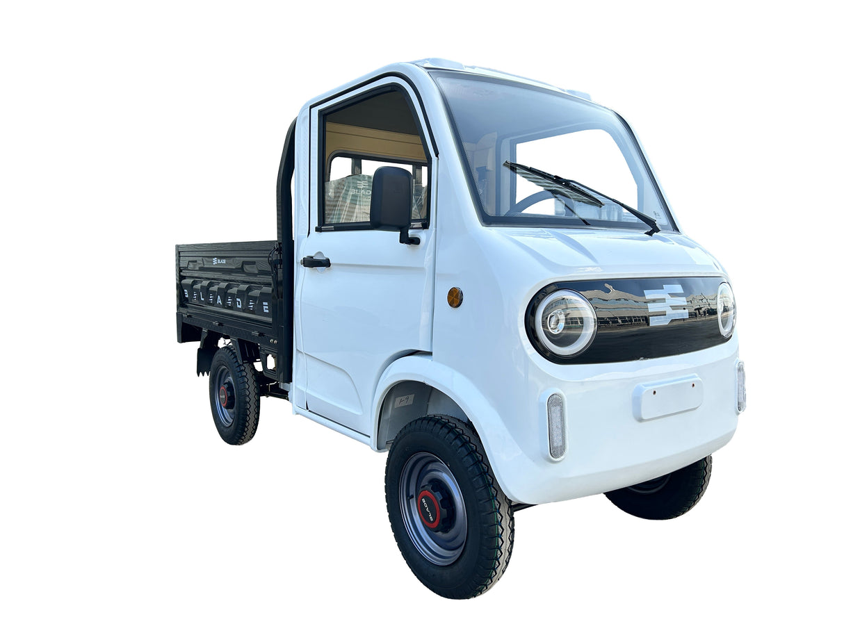 Masina Pickup Cargo electric fara permis BLADE - CARGO PRO 12, 3000W, 25 km/h, 72V 100Ah, 800 kg sarcina, autonomie 100 km, alb-negru, 2, atomico.ro