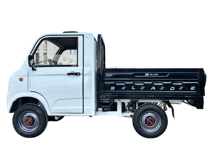 Mașini electrice fără permis, Masina Pickup Cargo electric fara permis BLADE - CARGO PRO 12, 3000W, 25 km/h, 72V 100Ah, 800 kg sarcina, autonomie 100 km, alb-negru, 4, atomico.ro