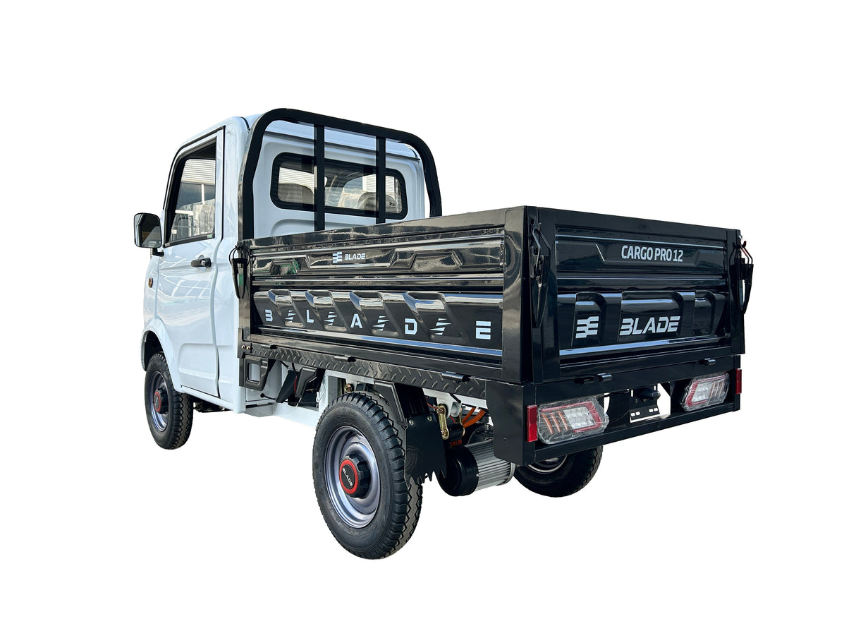 Masina Pickup Cargo electric fara permis BLADE - CARGO PRO 12, 3000W, 25 km/h, 72V 100Ah, 800 kg sarcina, autonomie 100 km, alb-negru, 8, atomico.ro