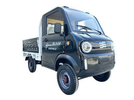 Mașini electrice fără permis, Masina Pickup Cargo electric fara permis BLADE - CARGO PRO 12, 3000W, 25 km/h, 72V 100Ah, 800 kg sarcina, autonomie 100 km, negru-alb, 2, atomico.ro