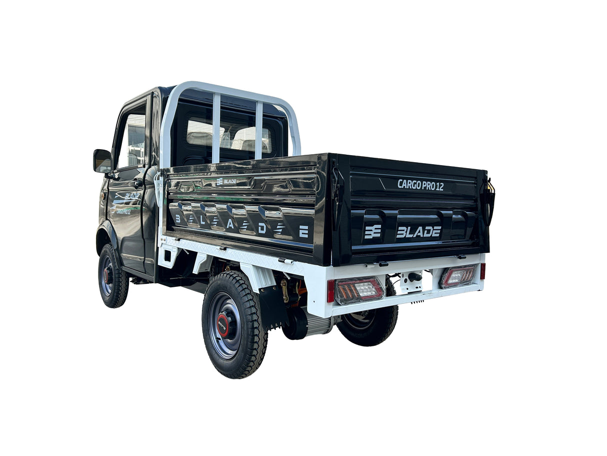 Masina Pickup Cargo electric fara permis BLADE - CARGO PRO 12, 3000W, 25 km/h, 72V 100Ah, 800 kg sarcina, autonomie 100 km, negru-alb, 6, atomico.ro