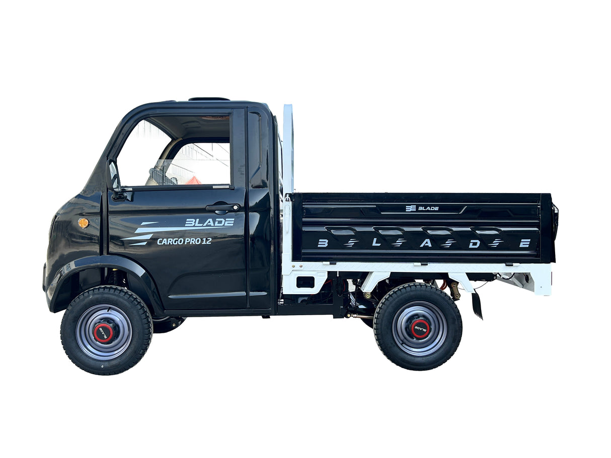 Masina Pickup Cargo electric fara permis BLADE - CARGO PRO 12, 3000W, 25 km/h, 72V 100Ah, 800 kg sarcina, autonomie 100 km, negru-alb, 5, atomico.ro