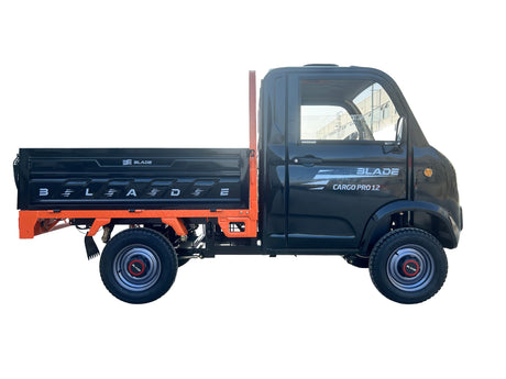 Mașini electrice fără permis, Masina Pickup Cargo electric fara permis BLADE - CARGO PRO 12, 3000W, 25 km/h, 72V 100Ah, 800 kg sarcina, autonomie 100 km, negru-portocaliu, 5, atomico.ro