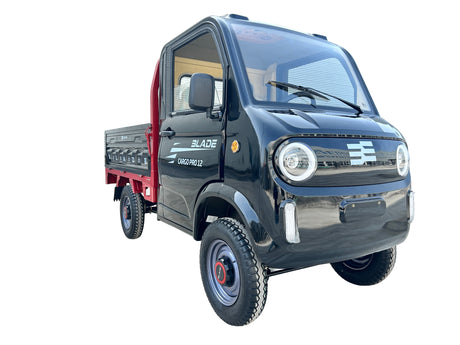 Mașini electrice fără permis, Masina Pickup Cargo electric fara permis BLADE - CARGO PRO 12, 3000W, 25 km/h, 72V 100Ah, 800 kg sarcina, autonomie 100 km, negru-rosu, 2, atomico.ro