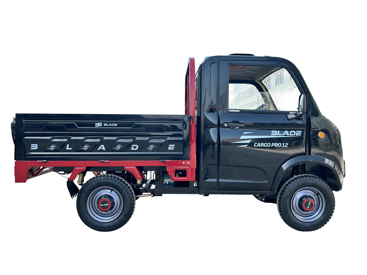 Masina Pickup Cargo electric fara permis BLADE - CARGO PRO 12, 3000W, 25 km/h, 72V 100Ah, 800 kg sarcina, autonomie 100 km, negru-rosu, 5, atomico.ro