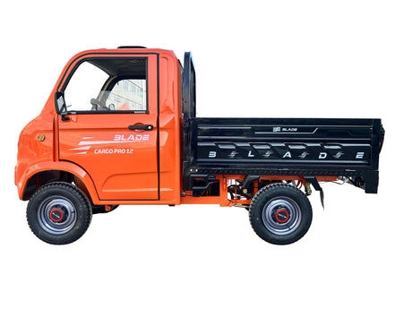 Mașini electrice fără permis, Masina Pickup Cargo electric fara permis BLADE - CARGO PRO 12, 3000W, 25 km/h, 72V 100Ah, 800 kg sarcina, autonomie 100 km, portocaliu-negru, 4, atomico.ro