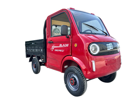 Mașini electrice fără permis, Masina Pickup Cargo electric fara permis BLADE - CARGO PRO 12, 3000W, 25 km/h, 72V 100Ah, 800 kg sarcina, autonomie 100 km, rosu-negru, 2, atomico.ro