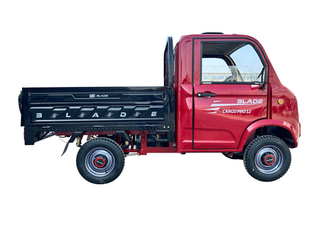 Mașini electrice fără permis, Masina Pickup Cargo electric fara permis BLADE - CARGO PRO 12, 3000W, 25 km/h, 72V 100Ah, 800 kg sarcina, autonomie 100 km, rosu-negru, 4, atomico.ro