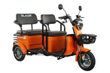 Triciclu electric Blade TRIP X2 2000 W, 25 km/h, autonomie pana la 70 km, baterie plumb- acid 72 V 20 Ah, greutate maxima 160  kg, Fara permis, negru-portocaliu