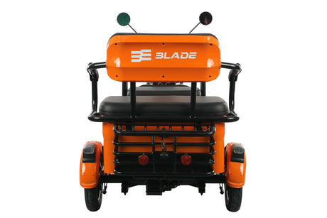 Tricicluri electrice, Triciclu electric Blade TRIP X2 2000 W, 25 km/h, autonomie pana la 70 km, baterie plumb- acid 72 V 20 Ah, greutate maxima 160  kg, Fara permis, negru-portocaliu, 6, atomico.ro