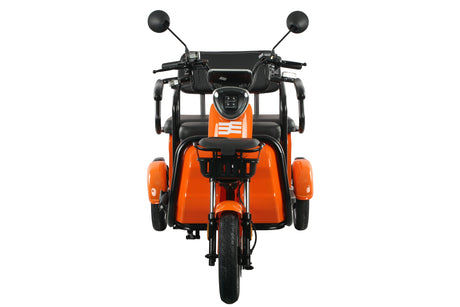 Tricicluri electrice, Triciclu electric Blade TRIP X2 2000 W, 25 km/h, autonomie pana la 70 km, baterie plumb- acid 72 V 20 Ah, greutate maxima 160  kg, Fara permis, negru-portocaliu, 5, atomico.ro
