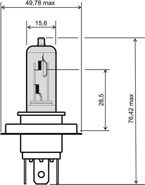 BEC FAR H4  - 12V 35/35W 3 picioare