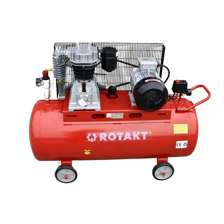 Compresoare cu ulei, Compresor Aer Industrial Trifazat Rotakt ROCP-200-10 200L, 4CP, 2 Cilindrii, Debit 480L/min, Presiune 10 Bar, Capacitate butelie 200L, 1, atomico.ro
