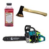 Drujba pe benzina Gospodarul Profesionist GP-5200 - 5 CP, 52cc  + ulei amestec 0.5L si toporisca Wolfson 600g