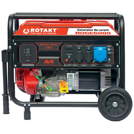 Generatoare de curent, Generator De Curent Rotakt ROGE6000 6kw, Benzina, 15CP, AVR, Iesire 230V / 12V, atomico.ro