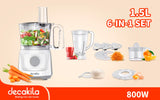 DECAKILA - ROBOT BUCATARIE 800W, 6 IN 1, FUNCTII MARUNTIRE, FELIERE, TAIERE