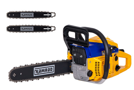 Oferta Zilei, Drujba pe benzina Kamrad KR-52, 5.8CP, 52cc, 2 lame 2 lanturi  + ulei amestec 0.5L si toporisca Wolfson 600g, 4, atomico.ro
