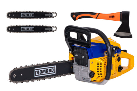 Oferta Zilei, Drujba pe benzina Kamrad KR-52, 5.8CP, 52cc, 2 lame 2 lanturi, 1, atomico.ro