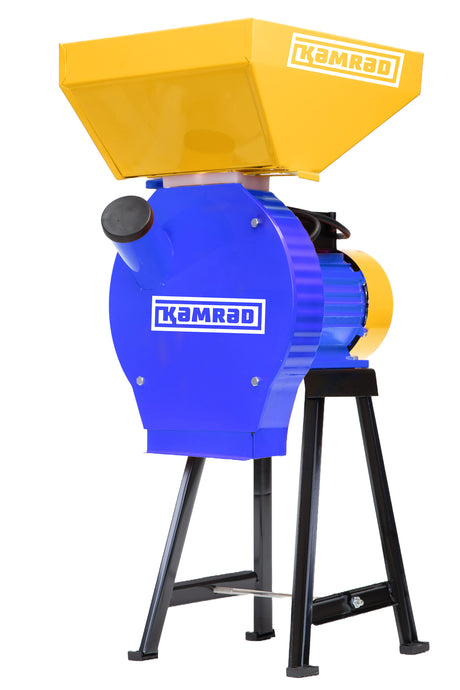 Moara Cereale, Moara cu suport metalic pentru cereale si stiuleti de porumb KAMRAD KMRS1S, 2700 W, 4 site incluse, capacitate 200 kg/h, atomico.ro