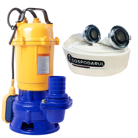 Seturi Cadou, KAMRAD - POMPA SUBMERSIBILA APA MURDARA TP-3100 cu furtun 40m si cuple metalice, 1, atomico.ro