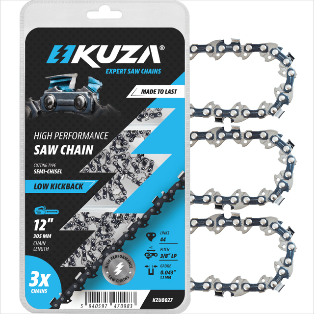 Set 3 lanturi pentru drujba Kuza, lungime 12", pas 3/8" LP, grosime 043"-1.1 mm, 44 Zale, 3 lanturi/pachet, 1, atomico.ro