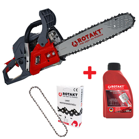 Oferta Zilei, Motofierastrau pe benzina ROTAKT MTF5810SW, 2.9 CP, 400 mm + Lant 33 dinti + 1 buc ulei amestec 0.600 L, atomico.ro