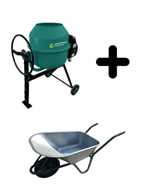 Utilaje Constructii, PACHET BETONIERA GOSPODARUL 180L, 800W + ROABA GP 110L, atomico.ro