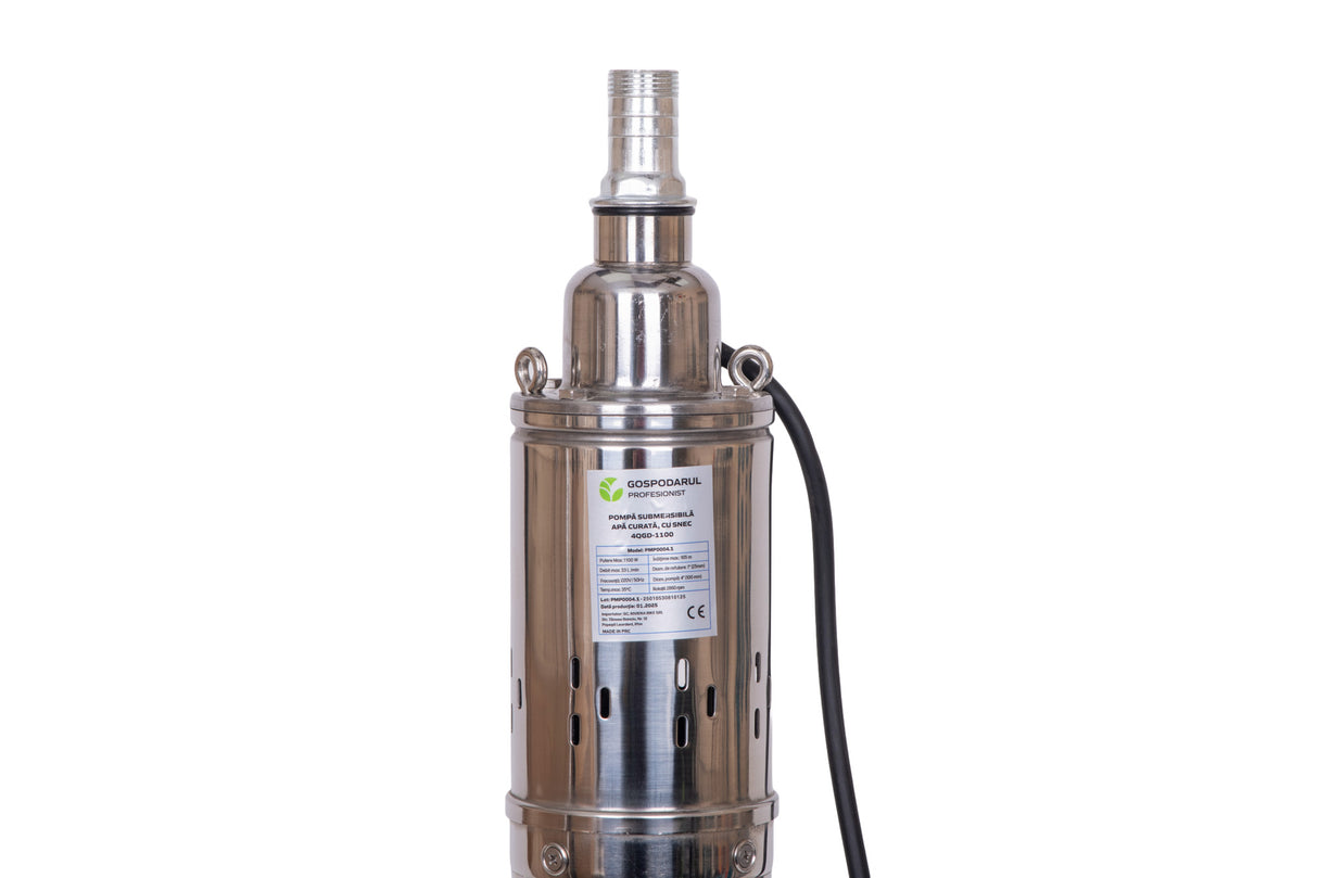 Pompa submersibila pentru apa curata cu snec Gospodarul Profesionist 4QGD 1100W, 1800 l/h, cablu 15m cu accesorii, 6, atomico.ro