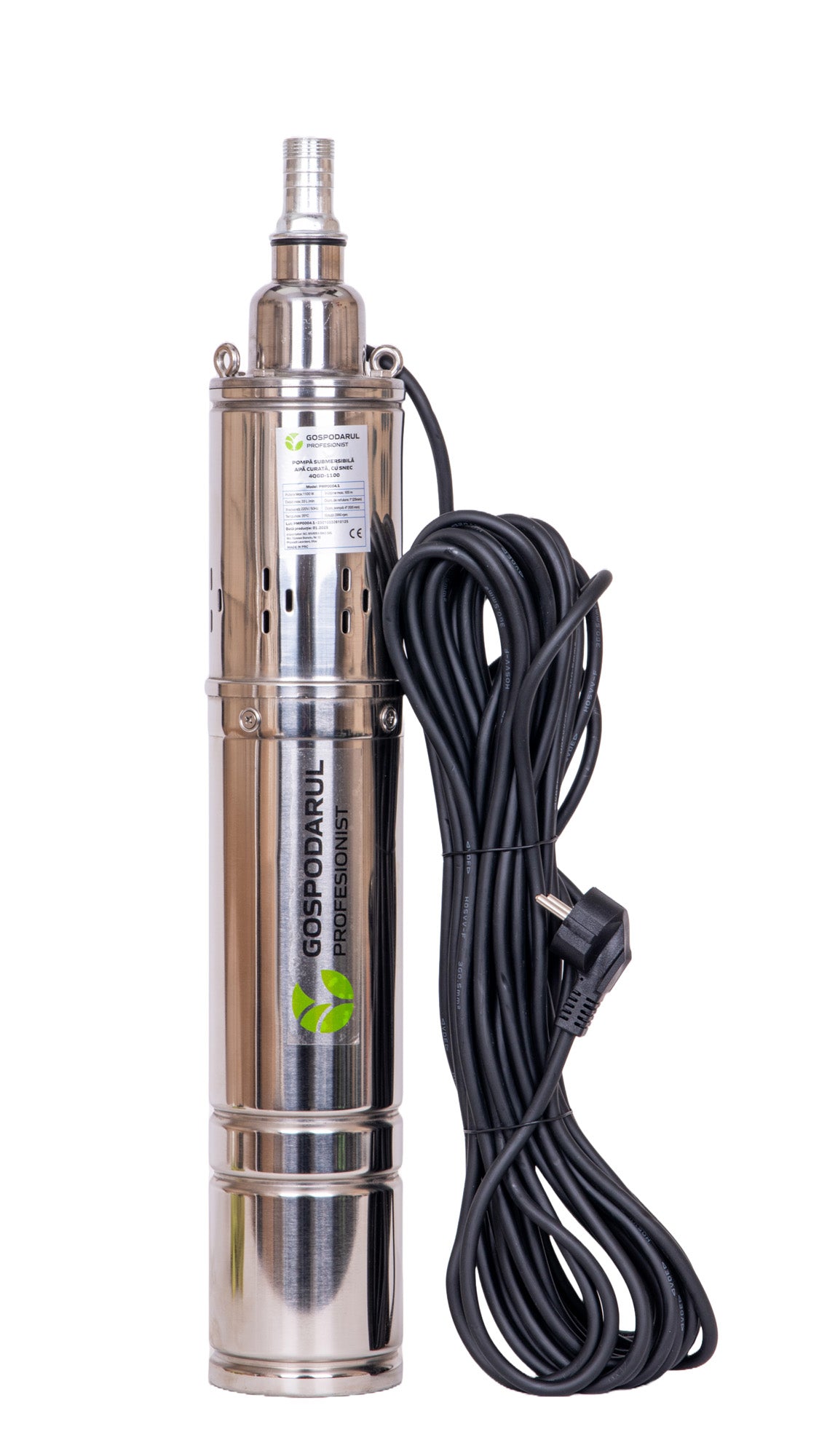 Pompa submersibila pentru apa curata cu snec Gospodarul Profesionist 4QGD 1100W, 1800 l/h, cablu 15m cu accesorii, 2, atomico.ro