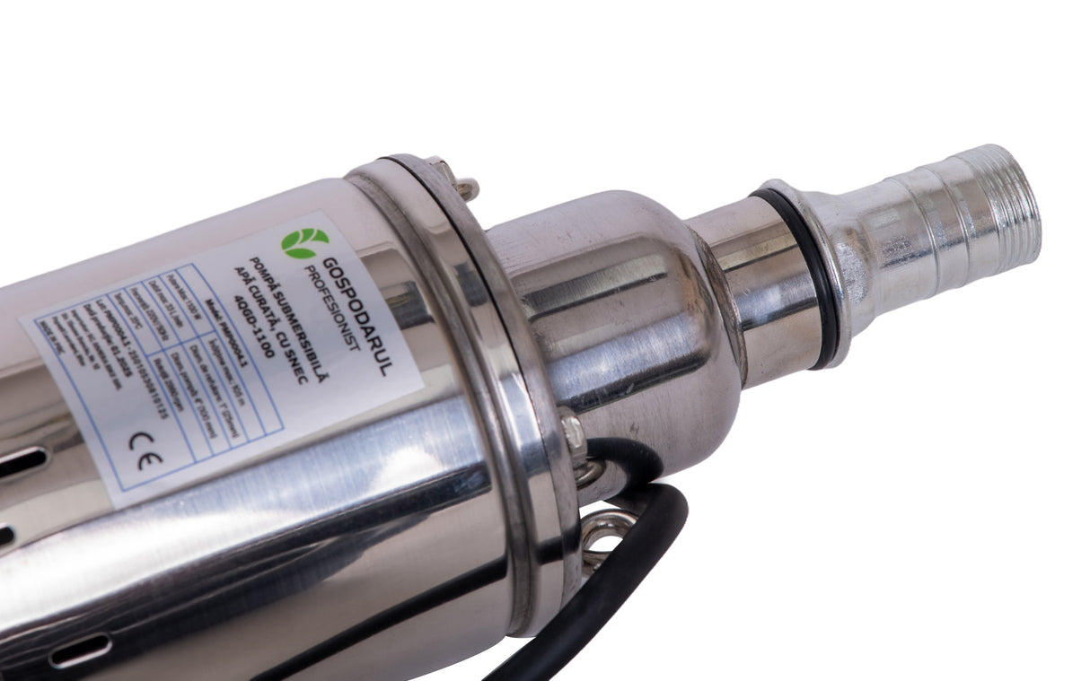 Pompa submersibila pentru apa curata cu snec Gospodarul Profesionist 4QGD 1100W, 1800 l/h, cablu 15m cu accesorii, 4, atomico.ro