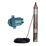 Pompa submersibila apa curata Gospodarul Profesionist 4QJD-1100, 8 turbine POM- 1100W, cablu 25m, 6000 l/h + Presostat