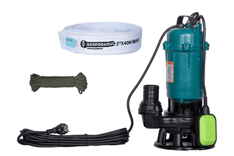 Oferta Zilei, Pompa apa murdara cu tocator Gospodarul Profesionist, 2900W + furtun pompieri 40m  2, cordelina 6mm x 20m, 1, atomico.ro