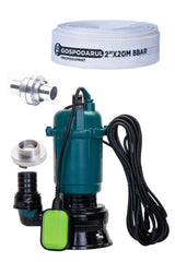 Pompa submersibila apa murdara Gospodarul + furtun 20m, cuple incluse