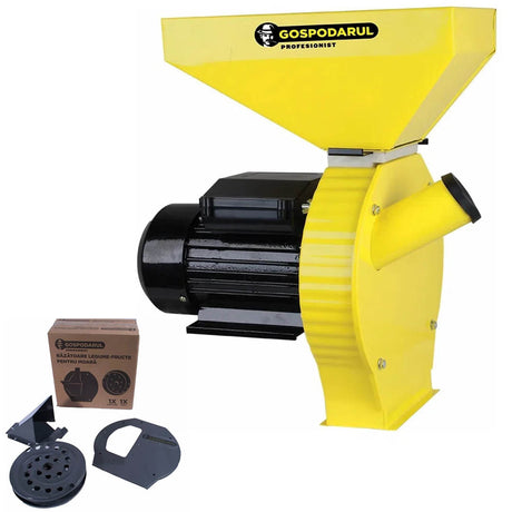 Oferta Zilei, Moara cereale si stiuleti cuva mare Gospodarul Profesionist GP-2 - 3900W, 320 kg/h, 3000rpm + accesoriu fructe si legume, 1, atomico.ro