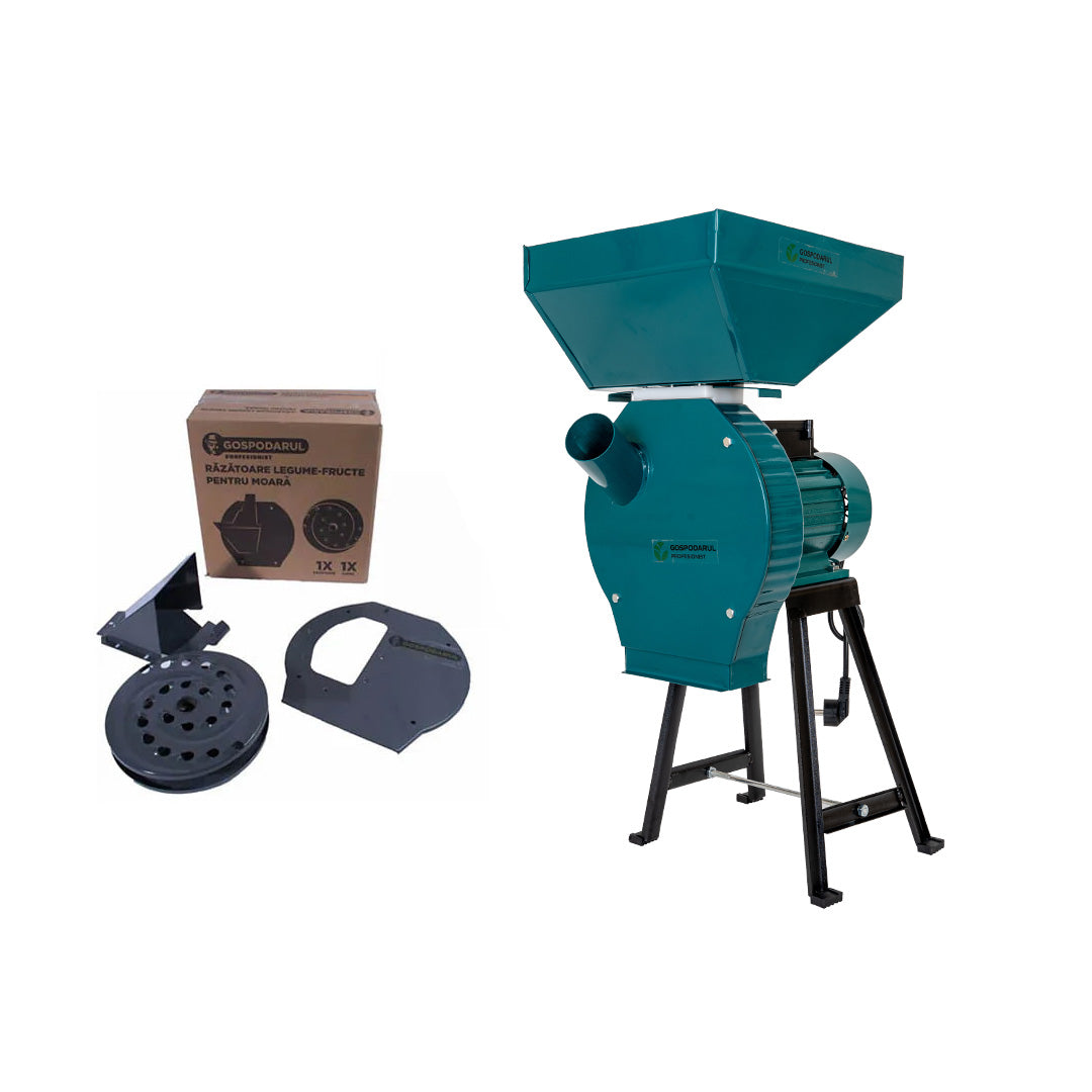 Moara cu suport pentru cereale si stiuleti de porumb GP-MCR1S - 3900W, 320 kg/h + accesoriu fructe si legume, 1, atomico.ro