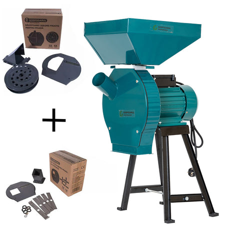 Produse, Moara cu suport pentru cereale si stiuleti de porumb GP-MCR1S - 3900W, 320 kg/h + accesoriu furaje, fructe si legume, 1, atomico.ro