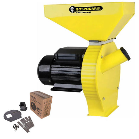 Oferta Zilei, Moara cereale si stiuleti cuva mare Gospodarul Profesionist GP-2 - 3900W, 320 kg/h, 3000rpm + accesoriu furaje, 1, atomico.ro