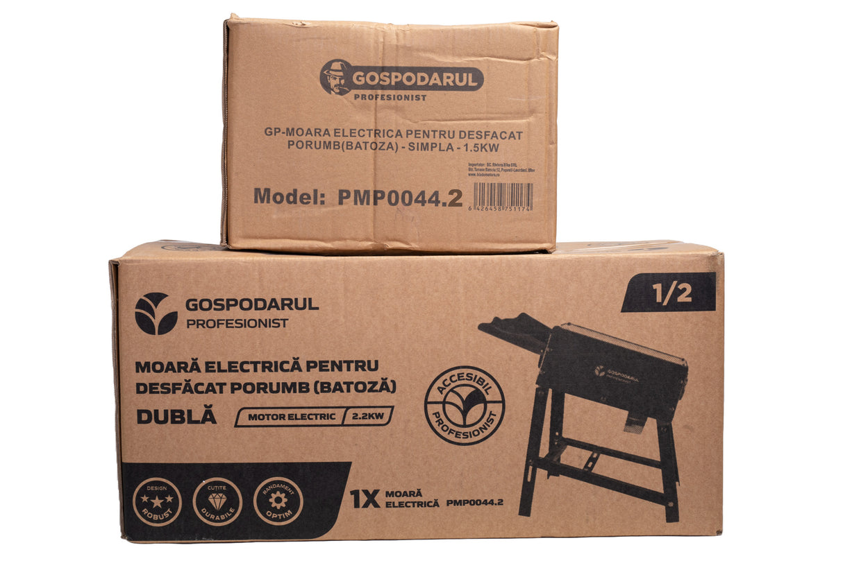 Moara electrica dubla pentru porumb, batoza Gospodarul Profesionist dubla - 2200W, 400 kg/h, 3000rpm - RESIGILAT, 5, atomico.ro