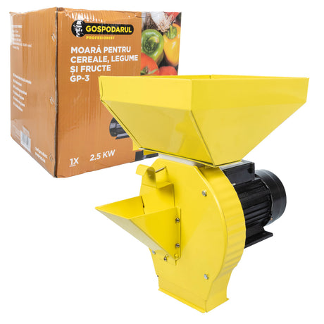Moara Cereale, Moara cereale, legume si fructe cuva mare Gospodarul Profesionist GP-3 - 3600W, 200 kg/h, 3000rpm, 6, atomico.ro