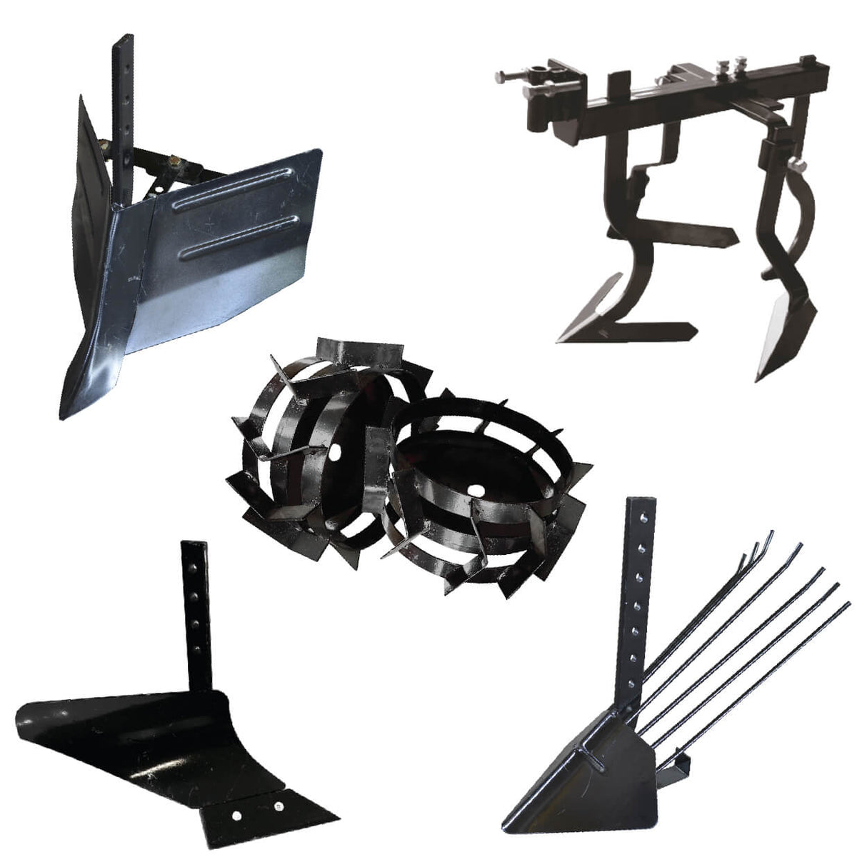Pachet Accesorii Plug Arat + Plug Bilonat + Plug Cartofi + Cultivator + Roti metalice 4.00-8  tija, 1, atomico.ro
