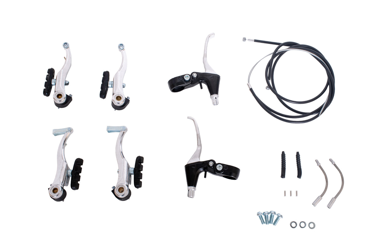 Set complet frana V-Brake, manete aluminiu, 3, atomico.ro